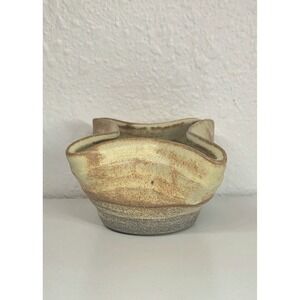 Vintage MOMO signed Studio Pottery Bowl Ashtray Studio Art Handmade Ceramic